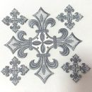 Set Cruci Brodate Argintii